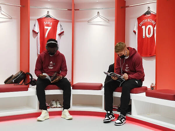 Arsenal Stars Bukayo Saka and Emile Smith Rowe Before Arsenal vs Crystal Palace, Premier League 2021-22