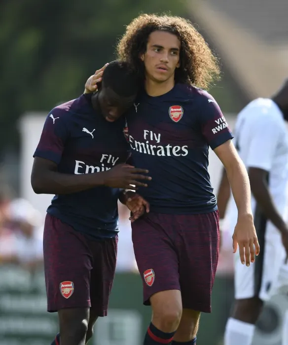 Framed Print : Arsenal Stars Eddie Nketiah and Matteo Guendouzi in Pre-Season Action vs Borehamwood Framed Print : Arsenal Stars Eddie Nketiah and Matteo Guendouzi in Pre-Season Action vs Borehamwood