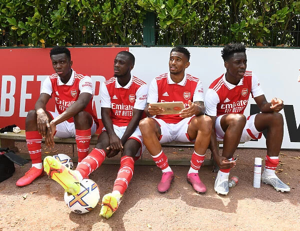 Arsenal Stars Eddie Nketiah, Nicolas Pepe, Reiss Nelson, and Sambi Training Ahead of Arsenal v Ipswich Town Pre-Season Friendly