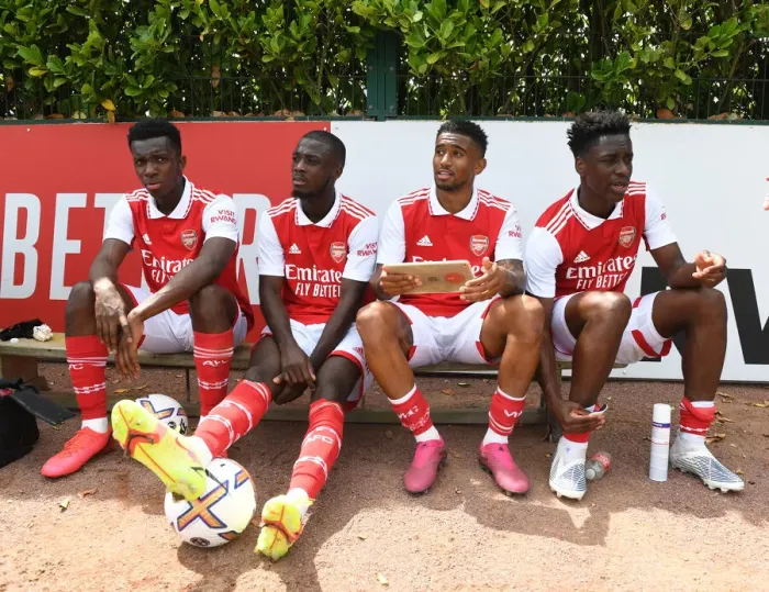 Framed Print : Arsenal Stars Eddie Nketiah, Nicolas Pepe, Reiss Nelson, and Sambi Training Ahead of Arsenal v Ipswich Town Pre-Season Friendly Framed Print : Arsenal Stars Eddie Nketiah, Nicolas Pepe, Reiss Nelson, and Sambi Training Ahead of Arsenal v Ipswich Town Pre-Season Friendly