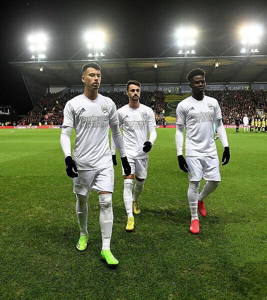 Arsenal Stars Gabriel Martinelli, Fabio Vieira, and Bukayo Saka Before FA Cup Match vs Oxford United