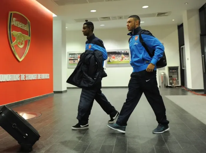 Framed Print : Arsenal Stars Gedion Zelalem and Alex Oxlade-Chamberlain Head to Emirates Stadium for FA Cup Match against Coventry City Framed Print : Arsenal Stars Gedion Zelalem and Alex Oxlade-Chamberlain Head to Emirates Stadium for FA Cup Match against Coventry City