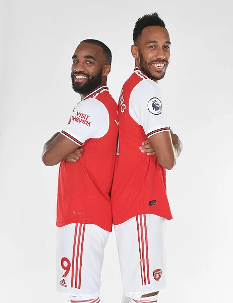 Arsenal Stars Lacazette and Aubameyang at 2019-20 Arsenal Photocall