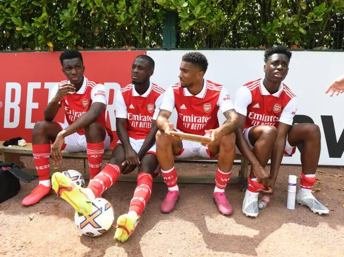 Framed Print : Arsenal Stars: Nketiah, Pepe, Nelson, and Sambi Train Ahead of Arsenal v Ipswich Pre-Season Friendly Framed Print : Arsenal Stars: Nketiah, Pepe, Nelson, and Sambi Train Ahead of Arsenal v Ipswich Pre-Season Friendly