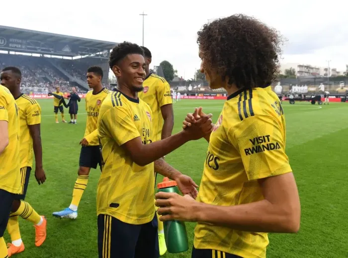 Framed Print : Arsenal Stars Reiss Nelson and Matteo Guendouzi Before Angers Friendly Framed Print : Arsenal Stars Reiss Nelson and Matteo Guendouzi Before Angers Friendly