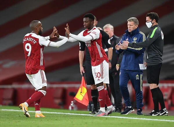 Arsenal Substitute Eddie Nketiah Replaces Alex Lacazette Against West Ham United (2020-21)