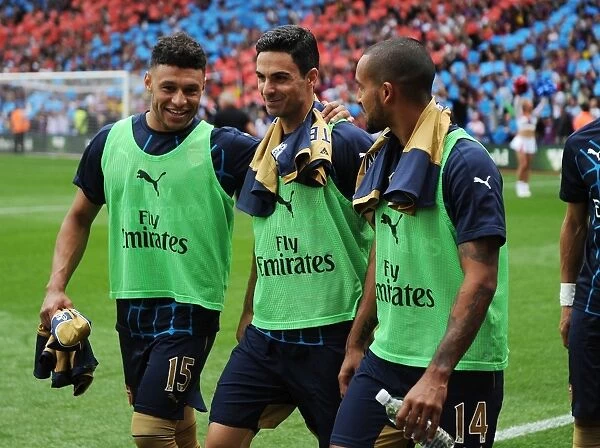 Arsenal Substitutes: Oxlade-Chamberlain, Arteta, Walcott - Ready on the Sidelines at Crystal Palace, 2015-16 Premier League