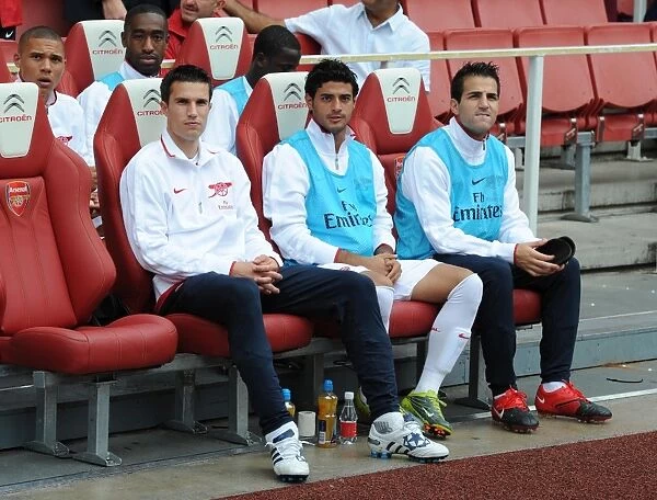 Arsenal substitutes Robin van Persie, Carlos Vela and Cesc Fabregas. Arsenal 6