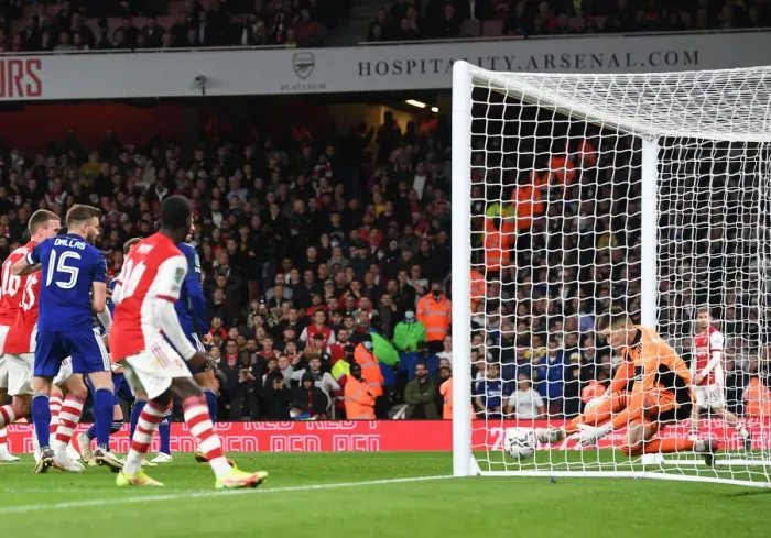 Framed Print : Arsenal Takes Early Lead over Leeds United: Calum Chambers Scores First Goal in Carabao Cup Framed Print : Arsenal Takes Early Lead over Leeds United: Calum Chambers Scores First Goal in Carabao Cup