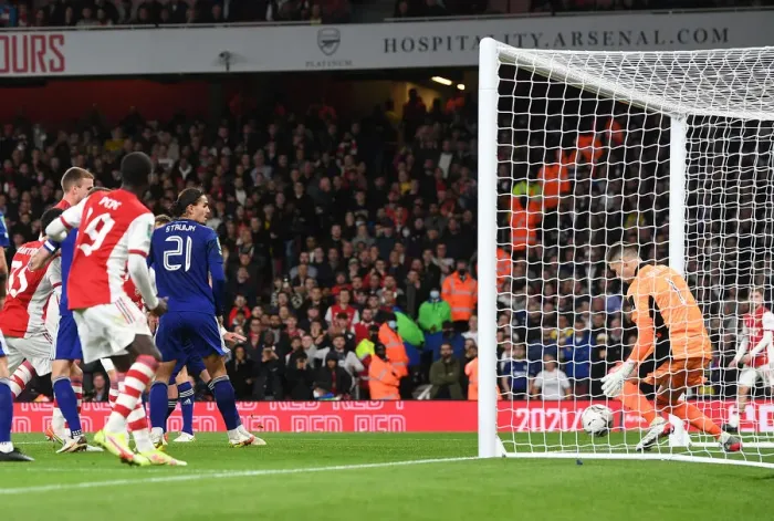 Framed Print : Arsenal Takes Early Lead Against Leeds United in Carabao Cup Framed Print : Arsenal Takes Early Lead Against Leeds United in Carabao Cup