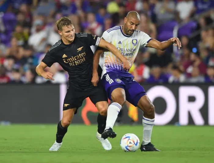 Framed Print : Arsenal Takes on Orlando City SC in Pre-Season Friendly Framed Print : Arsenal Takes on Orlando City SC in Pre-Season Friendly