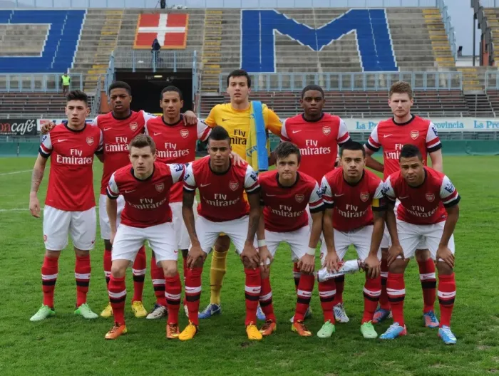 Framed Print : Arsenal team. Arsenal 3: 4 Chelsea. NextGen Series 1  /  2 Final. Stadio Como. Como, Italy, 29  /  3  /  13