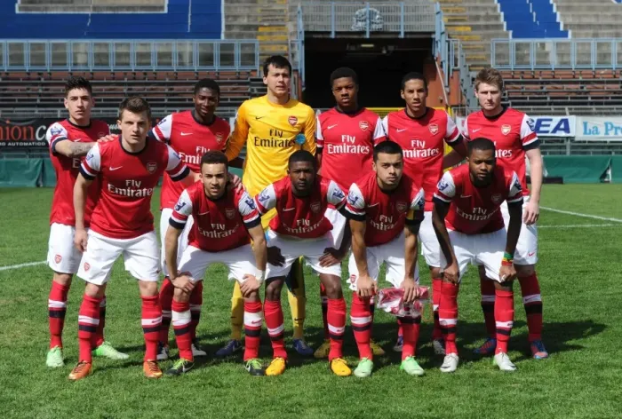 Framed Print : Arsenal Team. Arsenal U19 1: 3 Sporting Lisbon U19. Nextgen Series 3rd Place Play-off