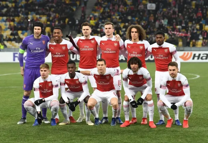 Framed Print : Arsenal Team Gears Up for UEFA Europa League Match Against FC Vorskla Poltava