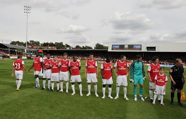 The Arsenal team line up before the match. Barnet 0: 4 Arsenal, Pre season friendly