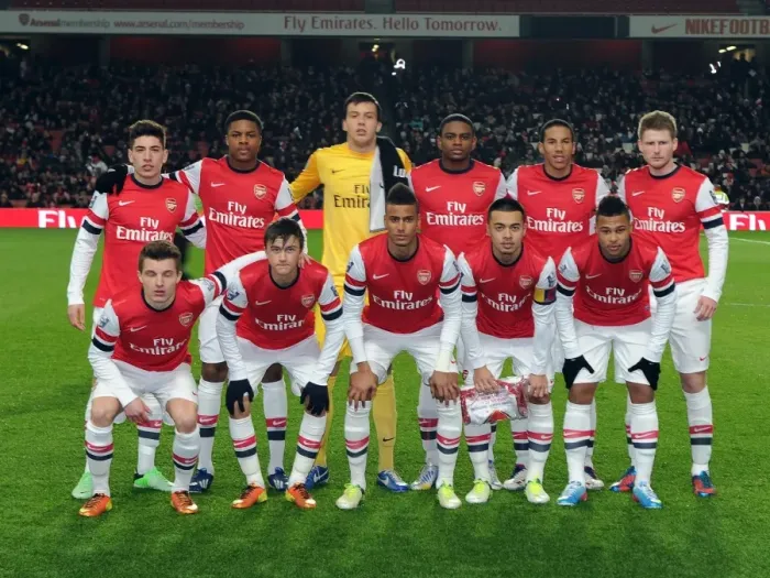 Framed Print : Arsenal team before the match. Arsenal U19 1: 0 CSKA Moscow U19. NextGen Series. 1  /  4 Final