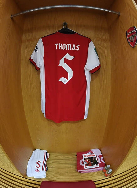 Arsenal: Thomas Partey's Shirt in Emirates Changing Room Before Arsenal v AFC Wimbledon (Carabao Cup 2021-22)