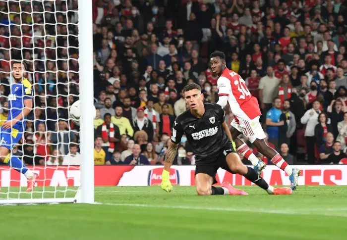 Framed Print : Arsenal Thrash AFC Wimbledon: Eddie Nketiah Scores Hat-trick in Carabao Cup Third Round Framed Print : Arsenal Thrash AFC Wimbledon: Eddie Nketiah Scores Hat-trick in Carabao Cup Third Round