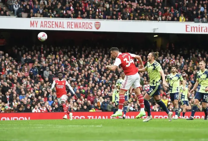 Framed Print : Arsenal Thrash Leeds: Xhaka Scores Fourth Goal in Epic 4-1 Victory