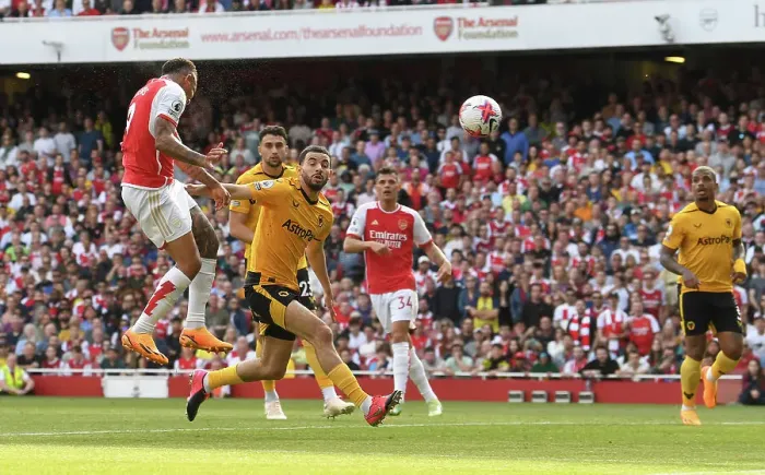 Framed Print : Arsenal Thrash Wolves: Gabriel Jesus Scores Fourth in 2022-23 Premier League Showdown Framed Print : Arsenal Thrash Wolves: Gabriel Jesus Scores Fourth in 2022-23 Premier League Showdown