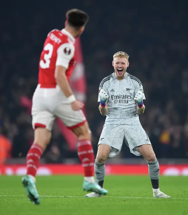 Framed Print : Arsenal: Tierney and Ramsdale's Europa League Goal Celebration Framed Print : Arsenal: Tierney and Ramsdale's Europa League Goal Celebration