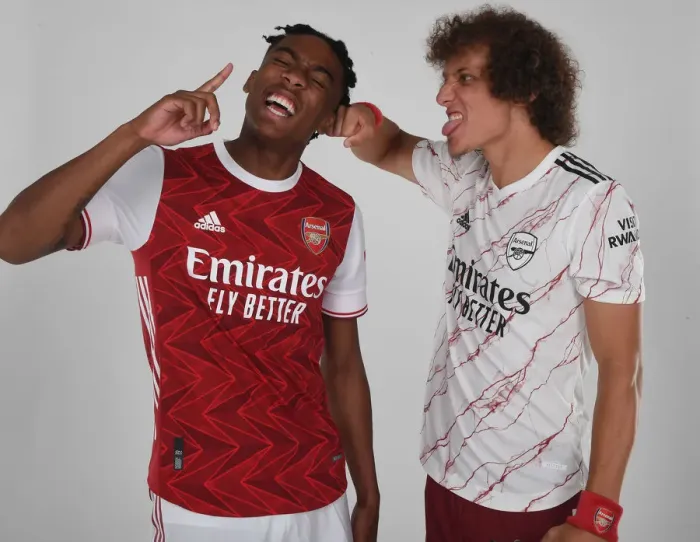 Framed Print : Arsenal Training: Joe Willock and David Luiz in Focus at London Colney (2020-21 First Team)