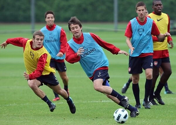 Arsenal Training: Rosicky and Wilshere at Work