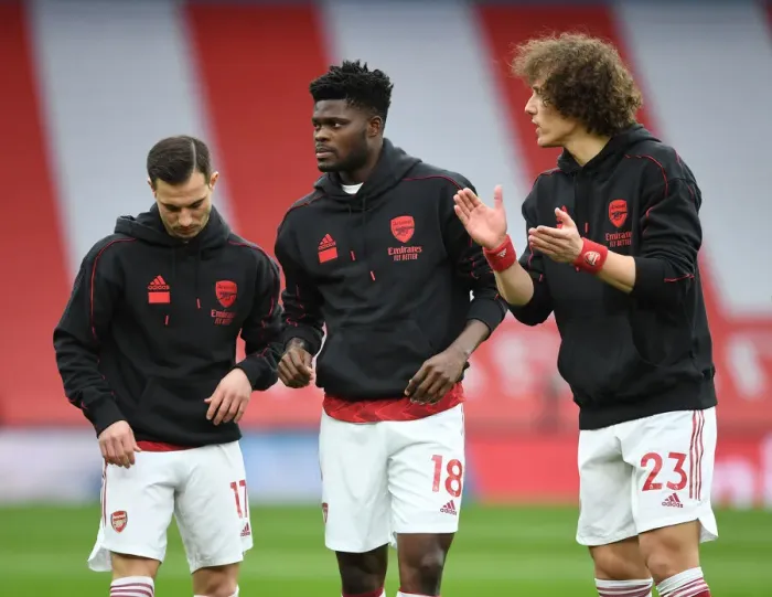Framed Print : Arsenal Trio Ready for Emirates Showdown: Arsenal v Tottenham Hotspur, Premier League 2021