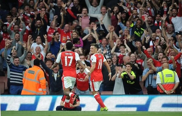Arsenal Triumph: Mesut Ozil and Alex Iwobi's Goal Celebration vs. Chelsea (2016-17)