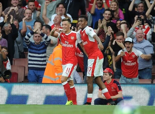 Arsenal Triumph: Ozil and Iwobi's Goal Celebration vs. Chelsea (2016-17)