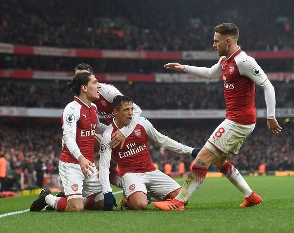 Arsenal Triumph: Sanchez, Bellerin, Ramsey in Glory: Celebrating Goals Against Tottenham (2017-18)