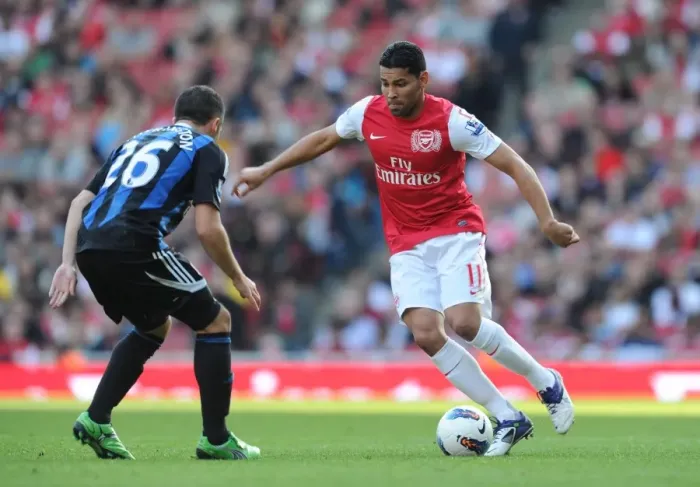 Framed Print : Arsenal Triumph Over Stoke: Andre Santos Scores in 3-1 Victory