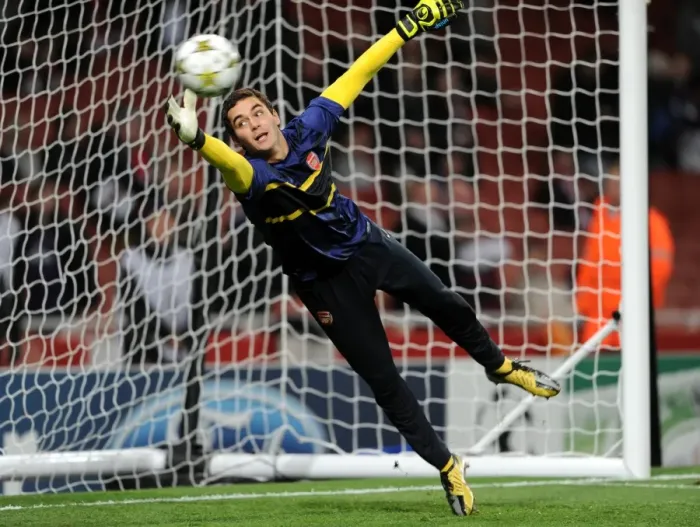 Framed Print : Arsenal Triumphs 3-1 over Olympiacos in UEFA Champions League Group Stage: James Shea's Victory at Emirates Stadium Framed Print : Arsenal Triumphs 3-1 over Olympiacos in UEFA Champions League Group Stage: James Shea's Victory at Emirates Stadium