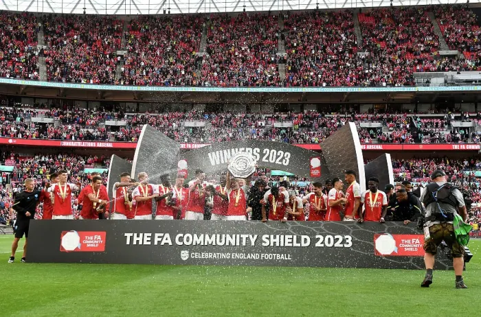 Framed Print : Arsenal Triumphs at the Community Shield: 2023-24 Victory over Manchester City Framed Print : Arsenal Triumphs at the Community Shield: 2023-24 Victory over Manchester City