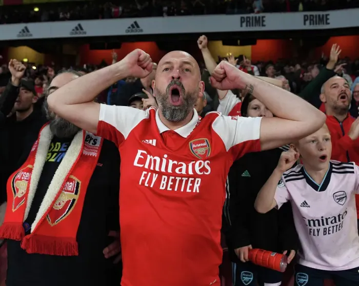 Framed Print : Arsenal Triumphs Over Liverpool: A Thrilling Premier League Victory Celebrated by Fans Framed Print : Arsenal Triumphs Over Liverpool: A Thrilling Premier League Victory Celebrated by Fans