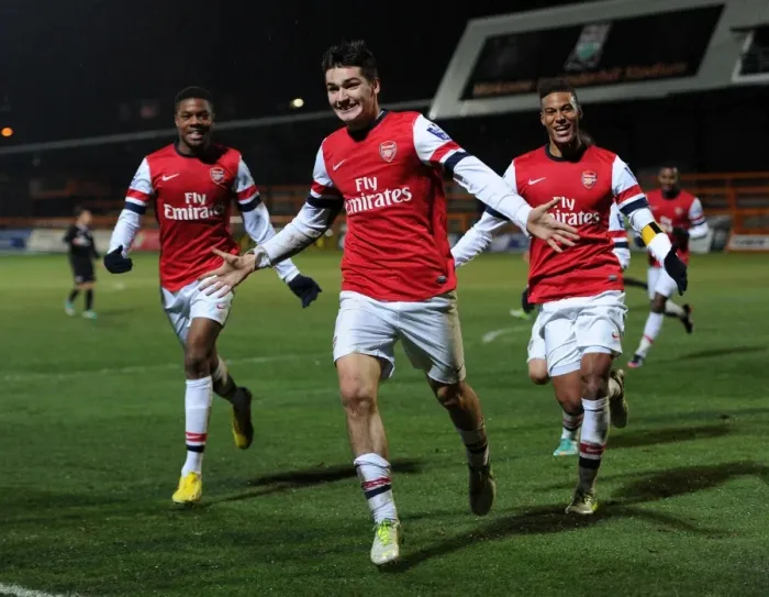 Framed Print : Arsenal U19 Triumph: Jon Toral, Chuba Akpom, and Martin Angha Celebrate Goals Against Athletico Bilbao in the NextGen Series Framed Print : Arsenal U19 Triumph: Jon Toral, Chuba Akpom, and Martin Angha Celebrate Goals Against Athletico Bilbao in the NextGen Series