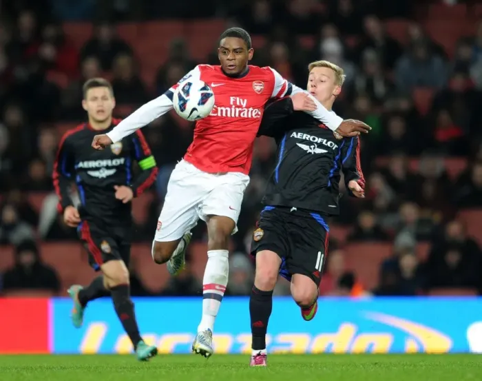 Framed Print : Arsenal U19 vs. CSKA U19: Kyle Ebecilio Fends Off Maxim Martusevich in NextGen Series Quarterfinal