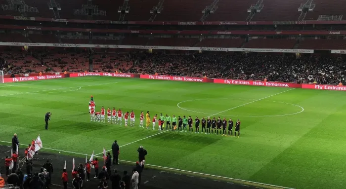 Framed Print : Arsenal U19 vs. CSKA U19 - NextGen Series Quarterfinals: Teams Line Up at Emirates Stadium