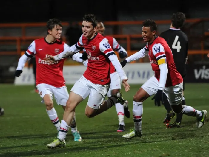 Framed Print : Arsenal U19s: Toral, Angha, Olsson Celebrate Goals Against Athletico Bilbao in NextGen Series Framed Print : Arsenal U19s: Toral, Angha, Olsson Celebrate Goals Against Athletico Bilbao in NextGen Series