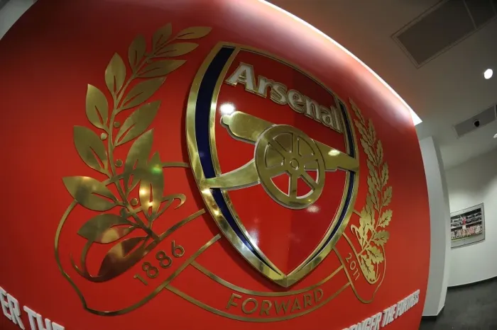 Framed Print : Arsenal Unveils New Crest at Emirates Stadium during Emirates Cup Match against New York Red Bulls, 2011