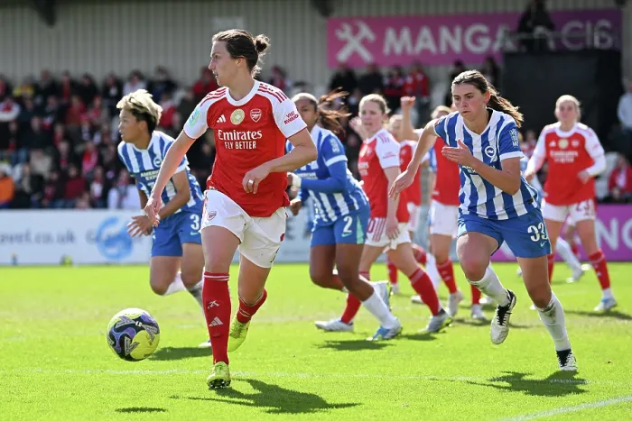 Framed Print : Arsenal v Brighton & Hove Albion - Adobe Women's FA Cup Quarter Final Arsenal v Brighton & Hove Albion - Adobe Women's FA Cup Quarter Final