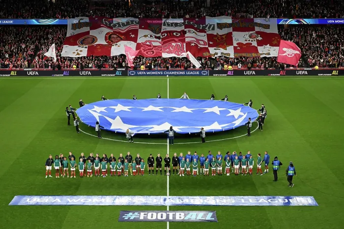 Framed Print : Arsenal v Chelsea - UEFA Women's Champions League 2025 / 26 Quarter-finals First Leg Framed Print : Arsenal v Chelsea - UEFA Women's Champions League 2025 / 26 Quarter-finals First Leg