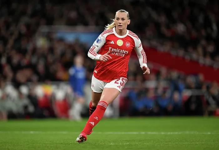 Framed Print : Arsenal v Chelsea - UEFA Women's Champions League 2025 / 26 Quarter-finals First Leg