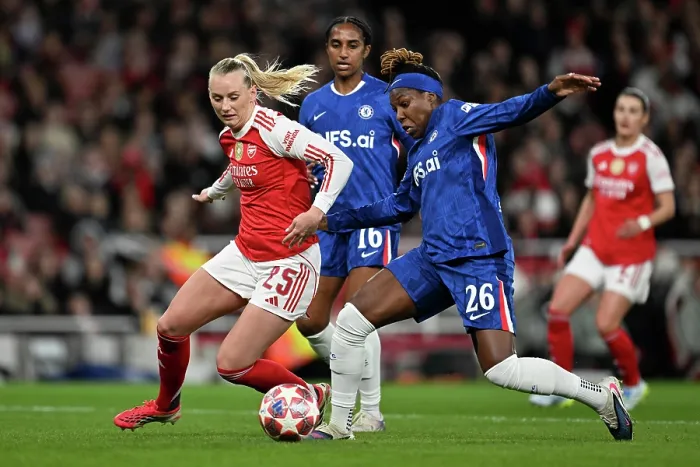 Framed Print : Arsenal v Chelsea - UEFA Women's Champions League 2025 / 26 Quarter-finals First Leg Framed Print : Arsenal v Chelsea - UEFA Women's Champions League 2025 / 26 Quarter-finals First Leg