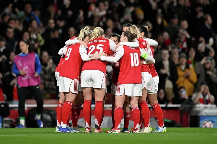 Framed Print : Arsenal v Chelsea - UEFA Women's Champions League 2025 / 26 Quarter-finals First Leg