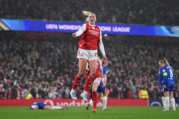 Framed Print : Arsenal v Chelsea - UEFA Women's Champions League 2025 / 26 Quarter-finals First Leg Arsenal v Chelsea - UEFA Women's Champions League 2025 / 26 Quarter-finals First Leg