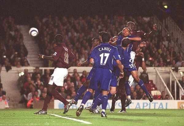 Arsenal v Everton. Sol Campbell heads his and Arsenals 2nd goal