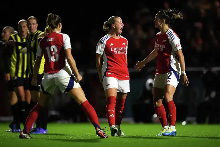 Framed Print : Arsenal v Hacken: UEFA Women's Champions League 2nd Round 2nd Leg