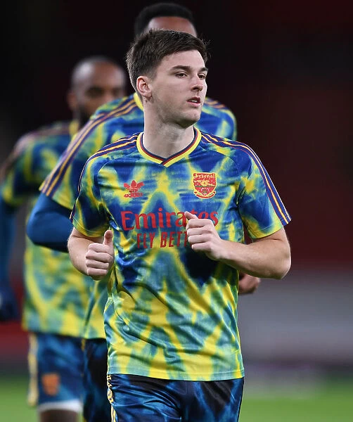 Arsenal v Leicester City: Kieran Tierney Warms Up Ahead of Emirates Showdown (Behind Closed Doors, 2020-21)
