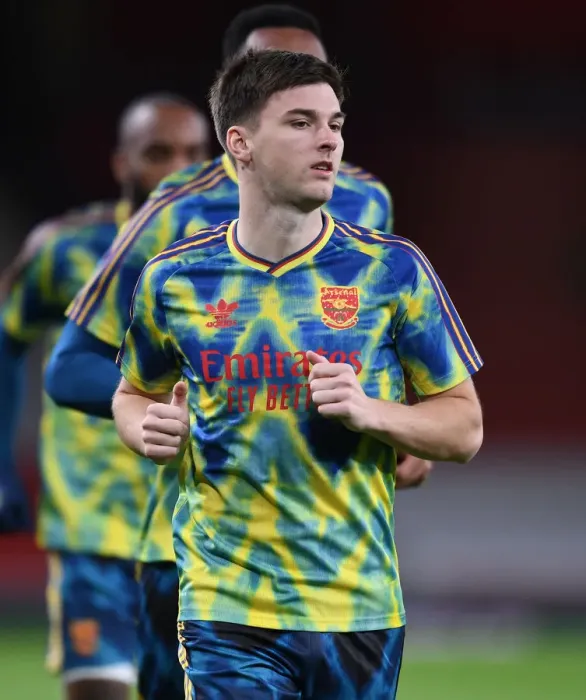 Framed Print : Arsenal v Leicester City: Kieran Tierney Warms Up Ahead of Emirates Showdown (Behind Closed Doors, 2020-21) Framed Print : Arsenal v Leicester City: Kieran Tierney Warms Up Ahead of Emirates Showdown (Behind Closed Doors, 2020-21)